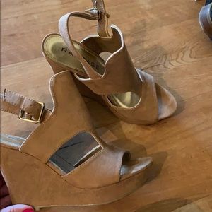 Tan wedge sandals